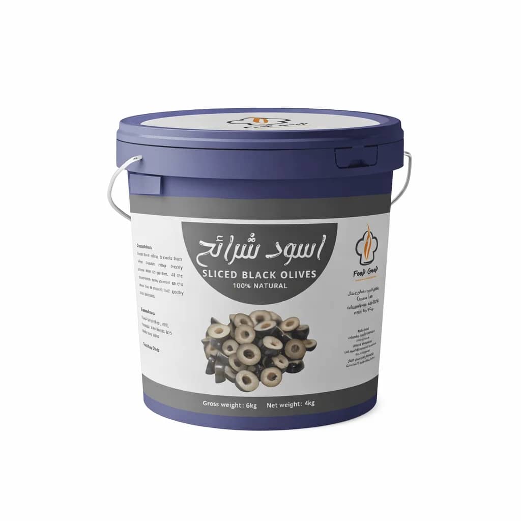 زيتون شرائح اسود 6 كجم غير مصفي